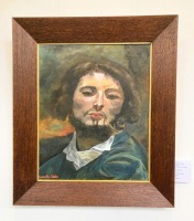 Kathrin-Reinmuth-Selzle-Mann-mit-Pfeife-nach-Courbet-Acry-auf-Leinwand-M3