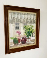 Renate-Moschinski-Stillleben-mit-Fensterbank-Oel-auf-Baumwolle-M3
