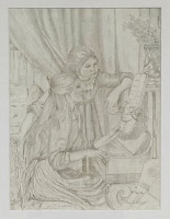 Pamela-Esinger-Maedchen-am-Klavier-Renoir-Silberstiftzeichnung-M1